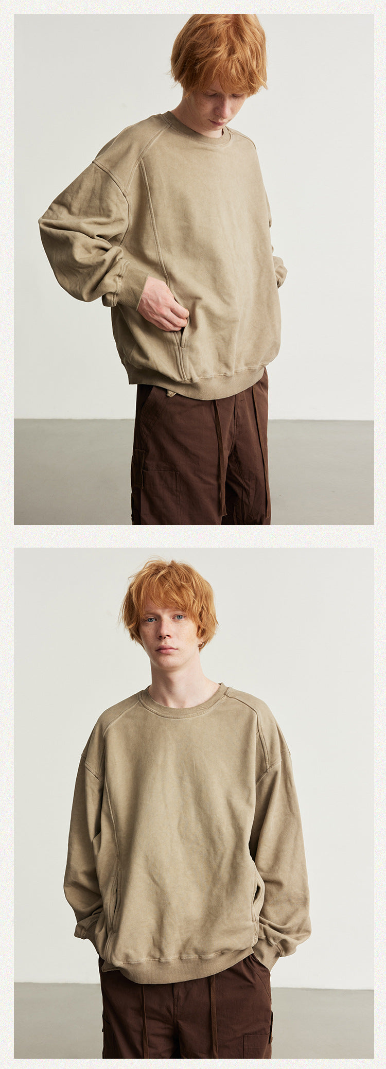 UNF Heavy Cotton Old Pullover Crew Neck Sweater