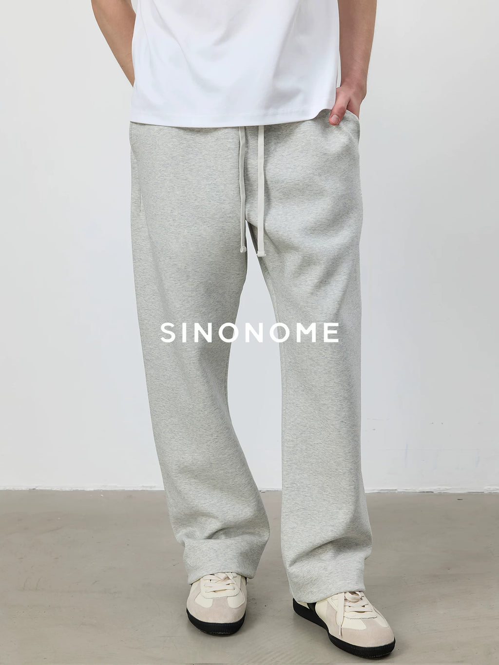 SINONOME 380g Straight-Leg Drawstring Sweatpants