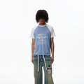 EXITMODE 26SS American Retro Letter Print Contrast Raglan Sleeve T-Shirt