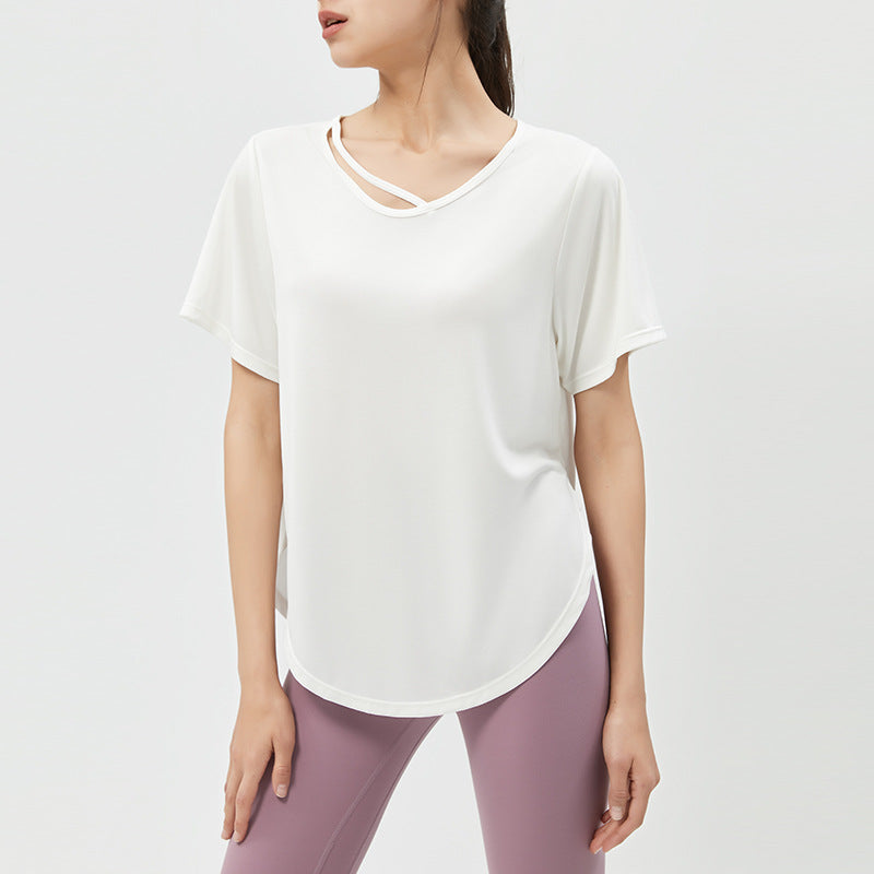 Athena Lulu Thin Yoga Clothes Breathable Running Fitness Blouse