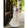 ZIHE Floral Sleeveless Slim-fit Dress