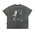 COMICTREE Old Front Shoulder Crew Neck Casual Tee