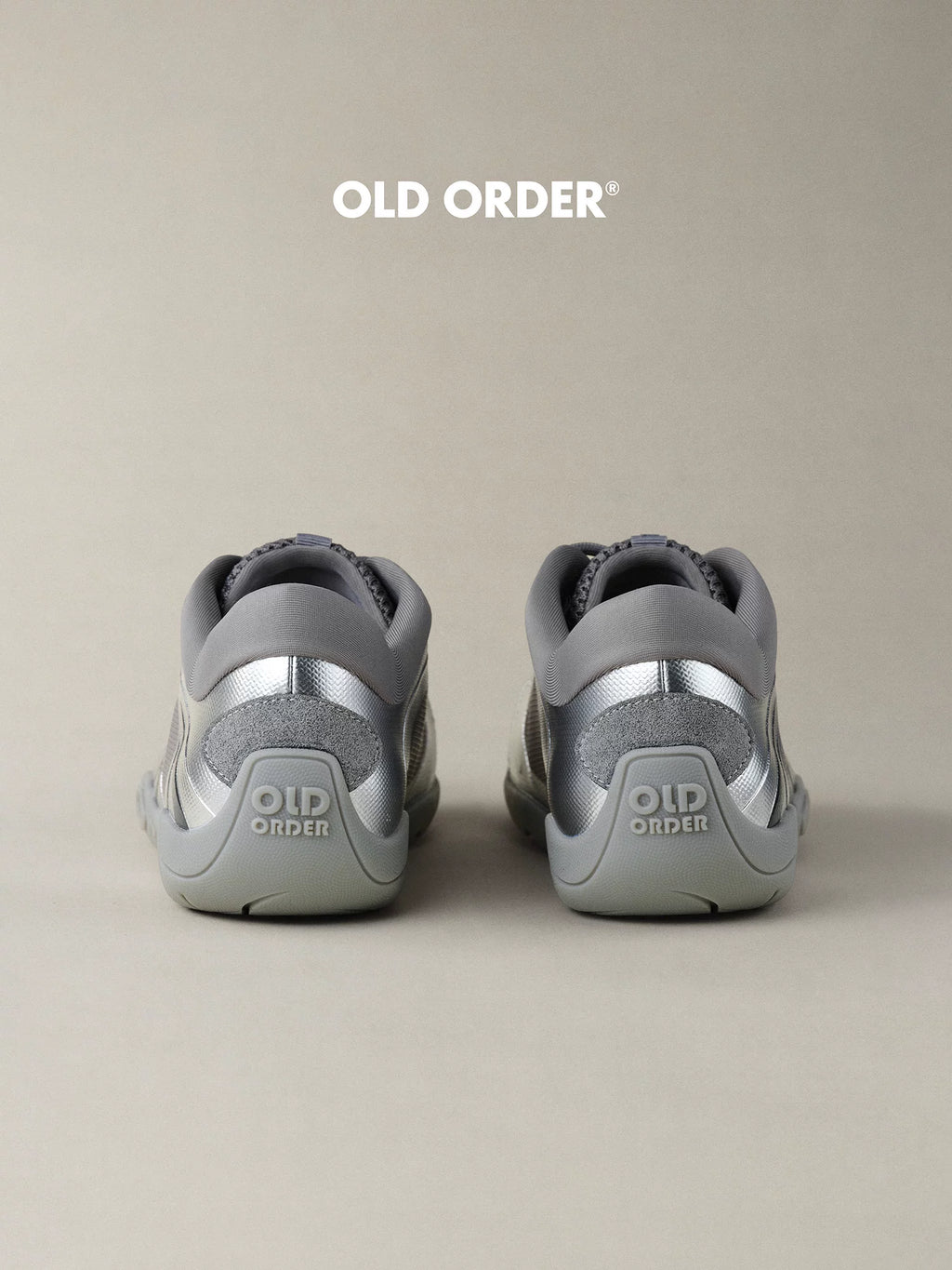 OLD ORDER Shiny Silver Breathable Running Shoe