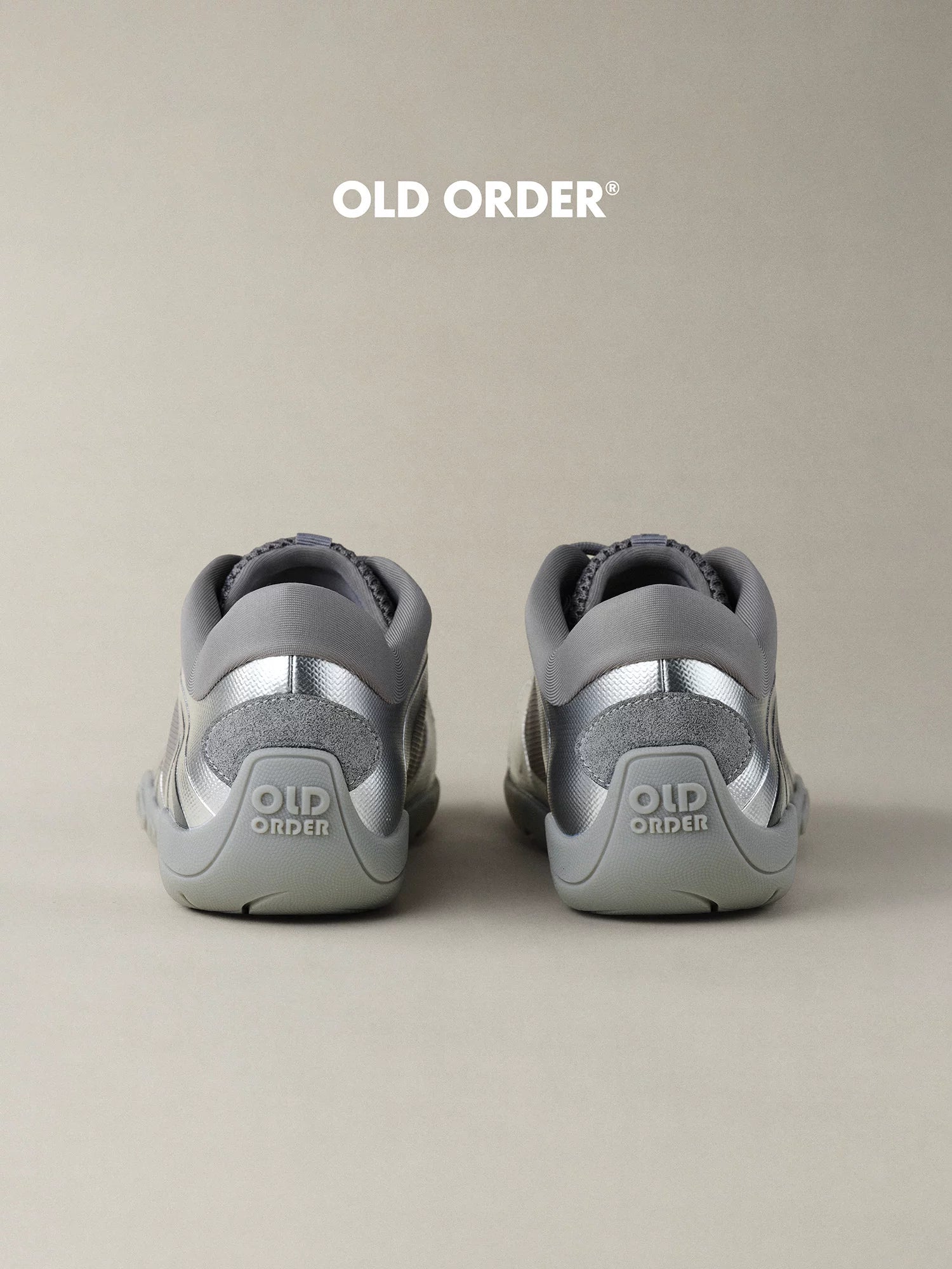 OLD ORDER Shiny Silver Breathable Running Shoe