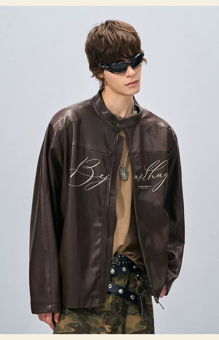 BJHG PU Leather Couple Biker Jacket
