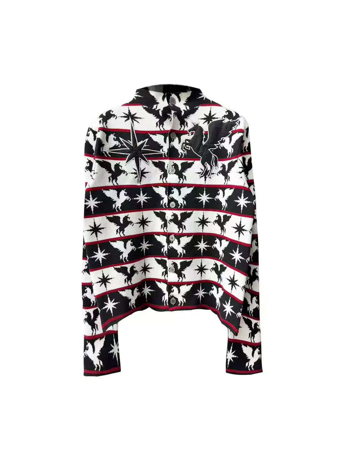 DETW Starry Sky Stand-Collar Knit Cardigan