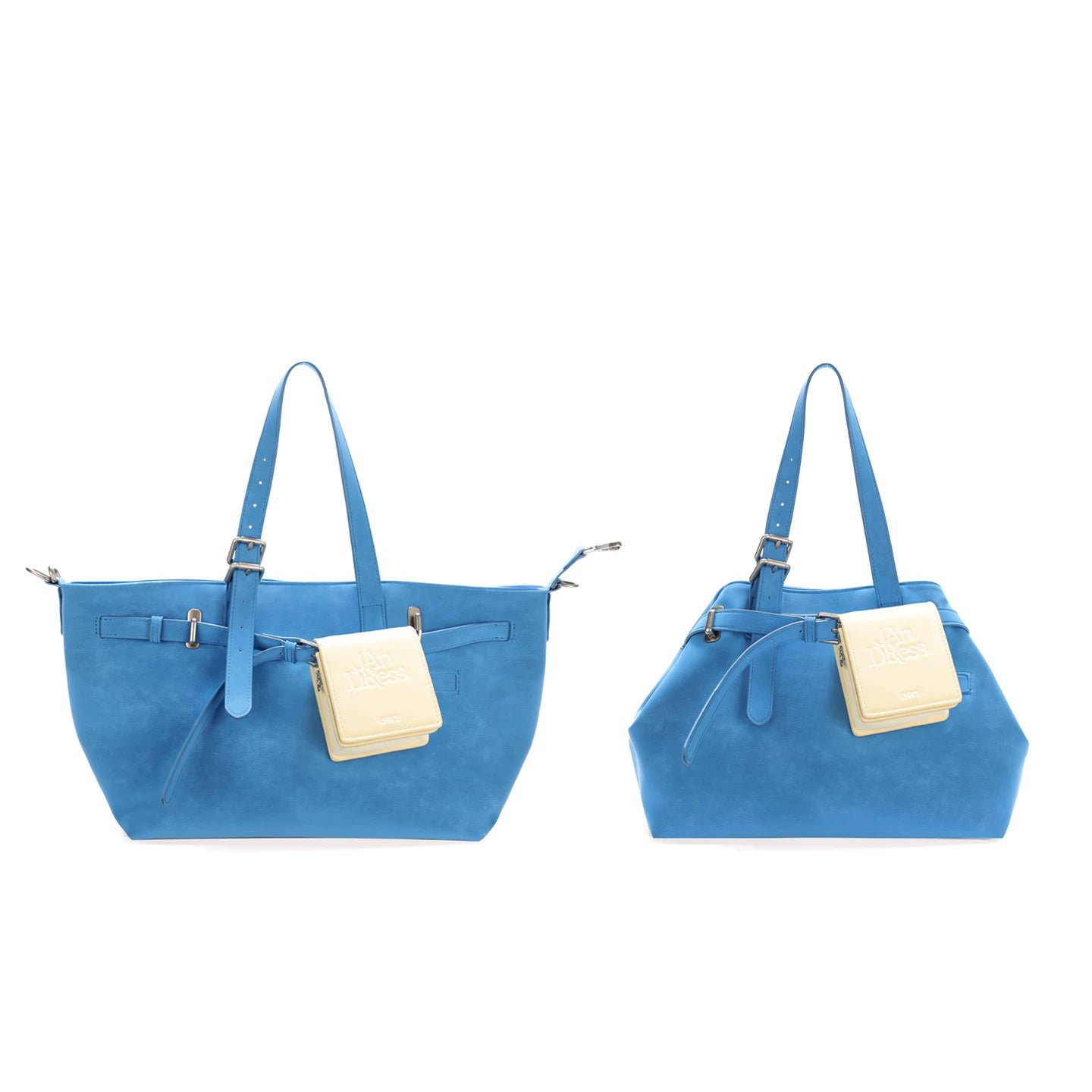 JANDRESS Florida Blue Faux Leather Magnetic Snap Tote