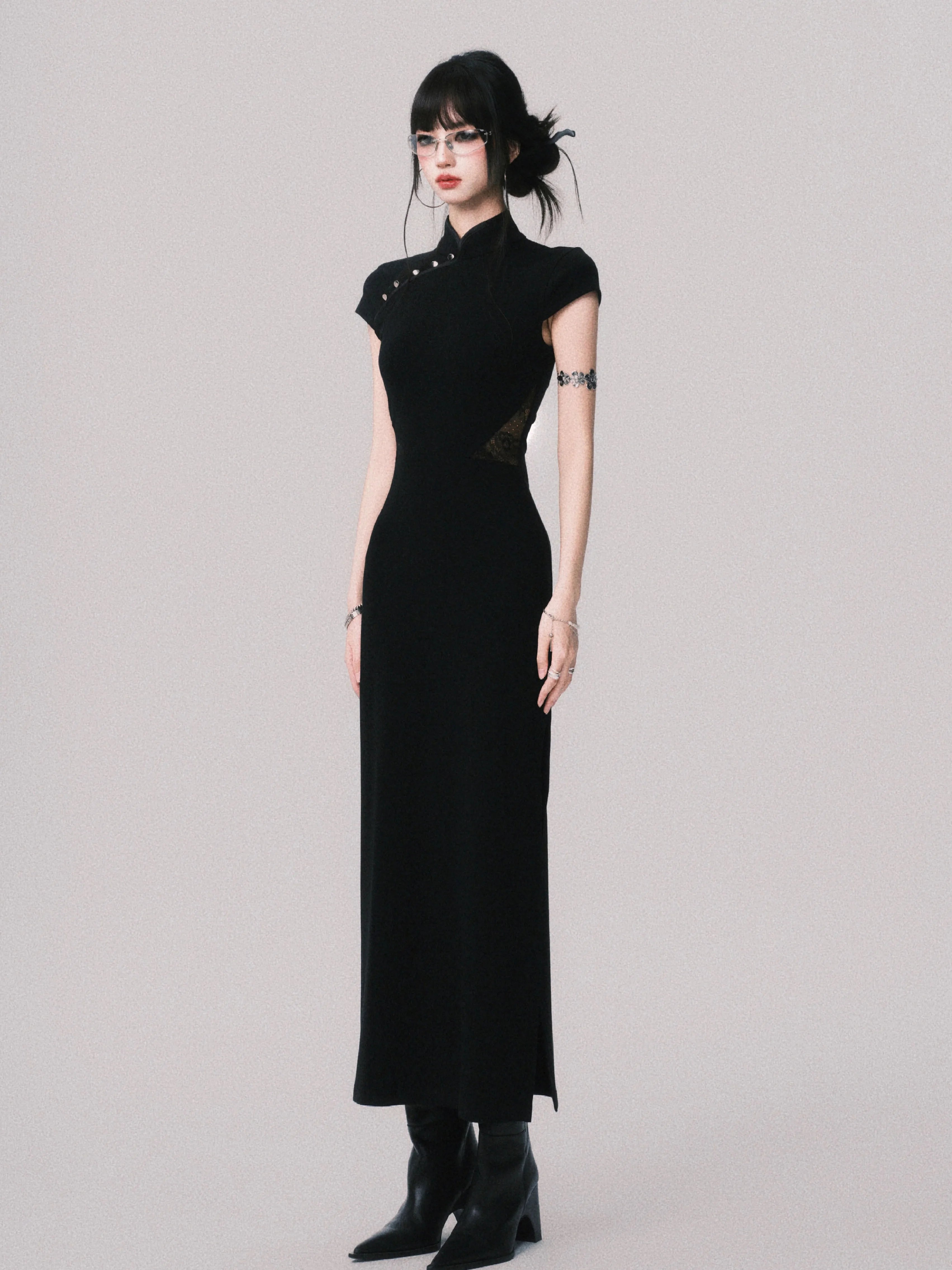 LULUSWINGS Lace Stitching Slim-fitting Dress