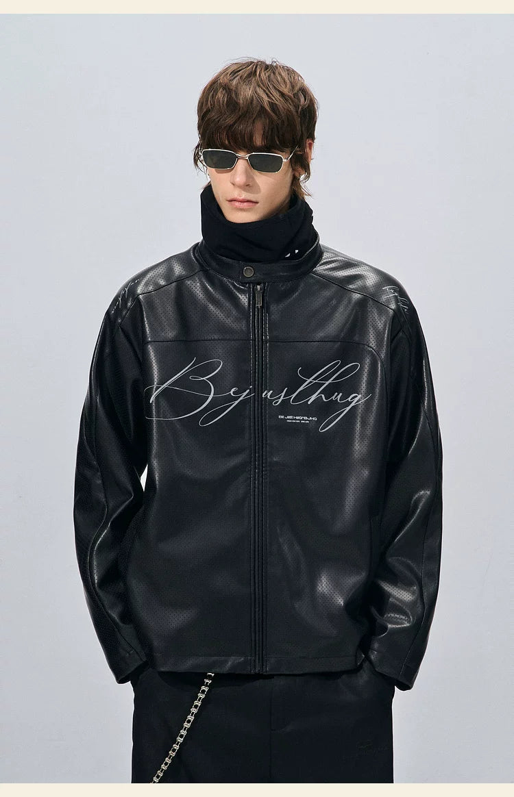 BJHG PU Leather Couple Biker Jacket