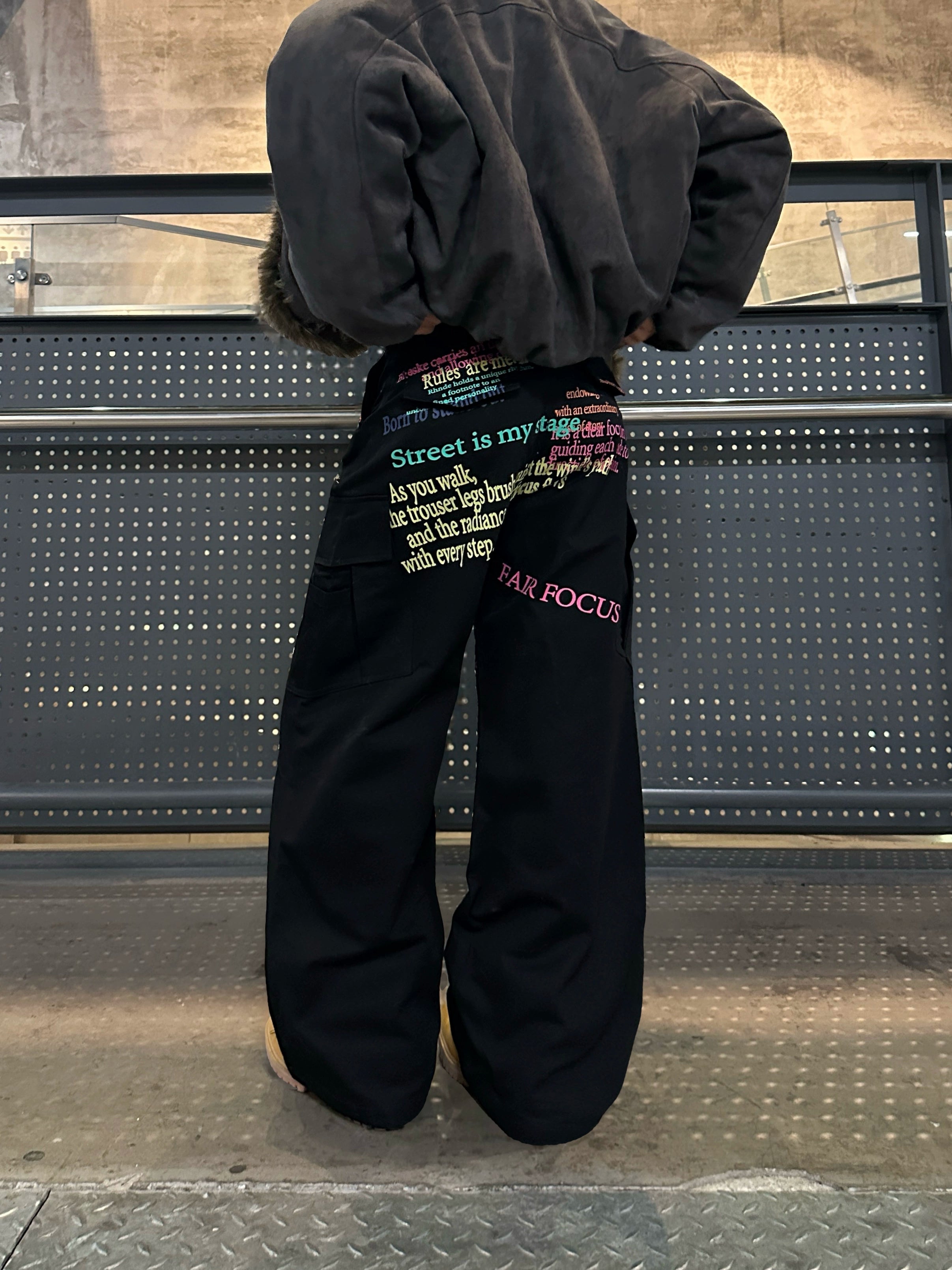 RHNDE Vintage Color Alphabet Print Overalls