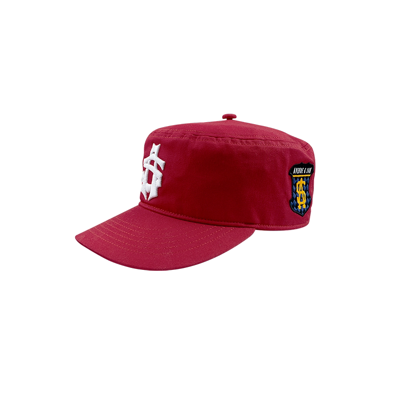 AVENUE&SON Cotton Embroidered Rhinestone Flat-Top Pillbox Hat