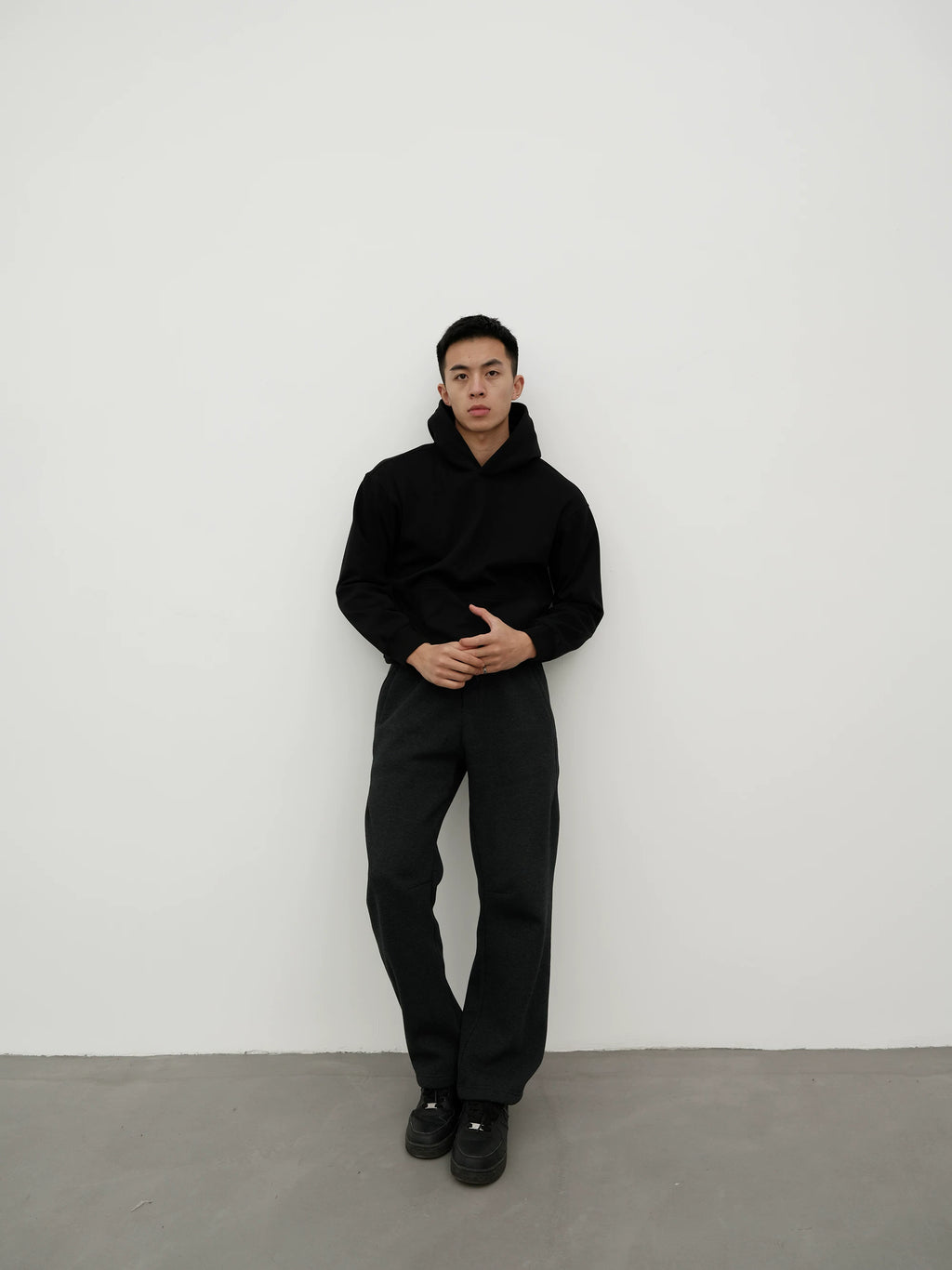 GTAL Solid Color Fleece Casual Hooded Sweater