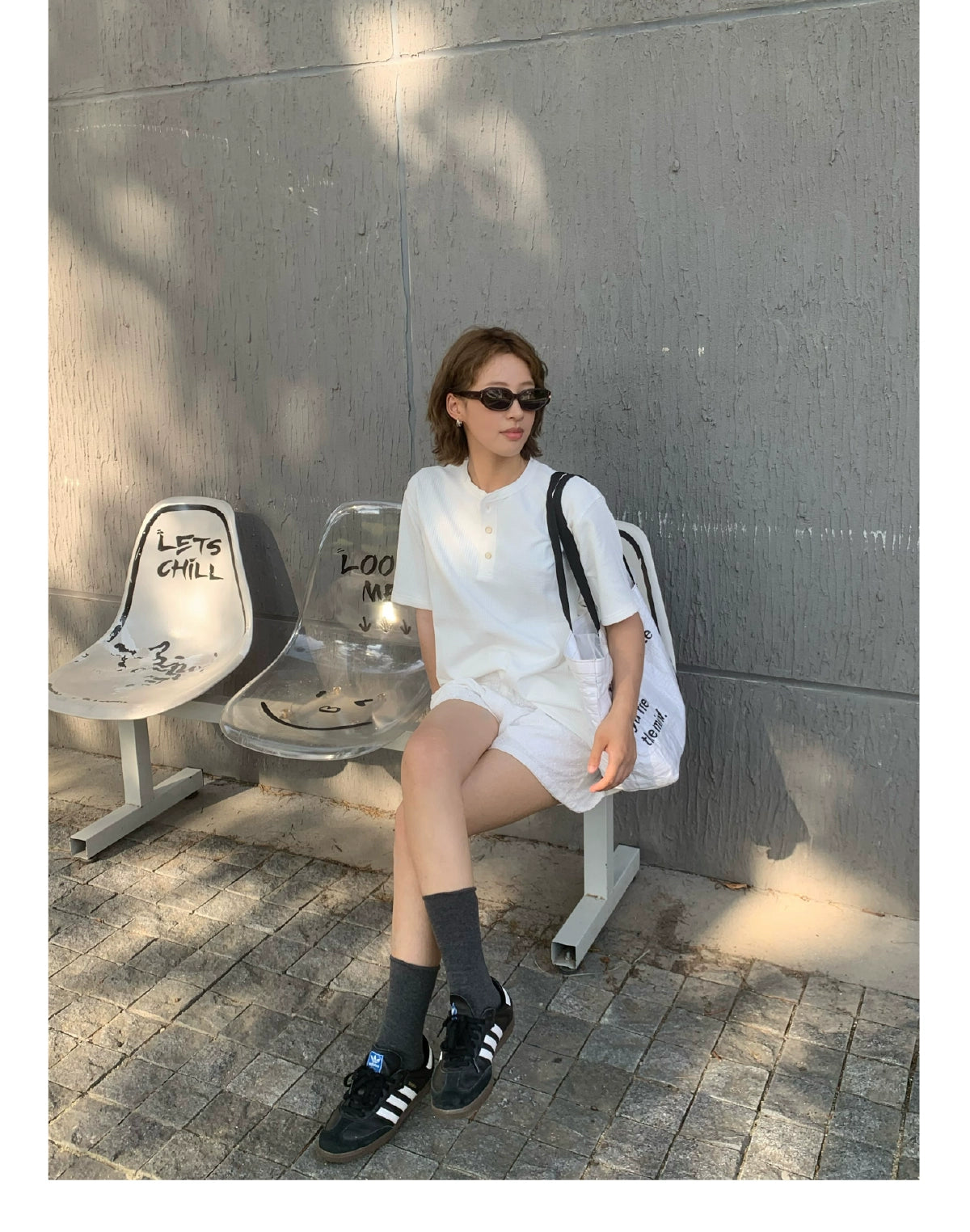 SUPERTOFU Old Button Henry Collar Tee
