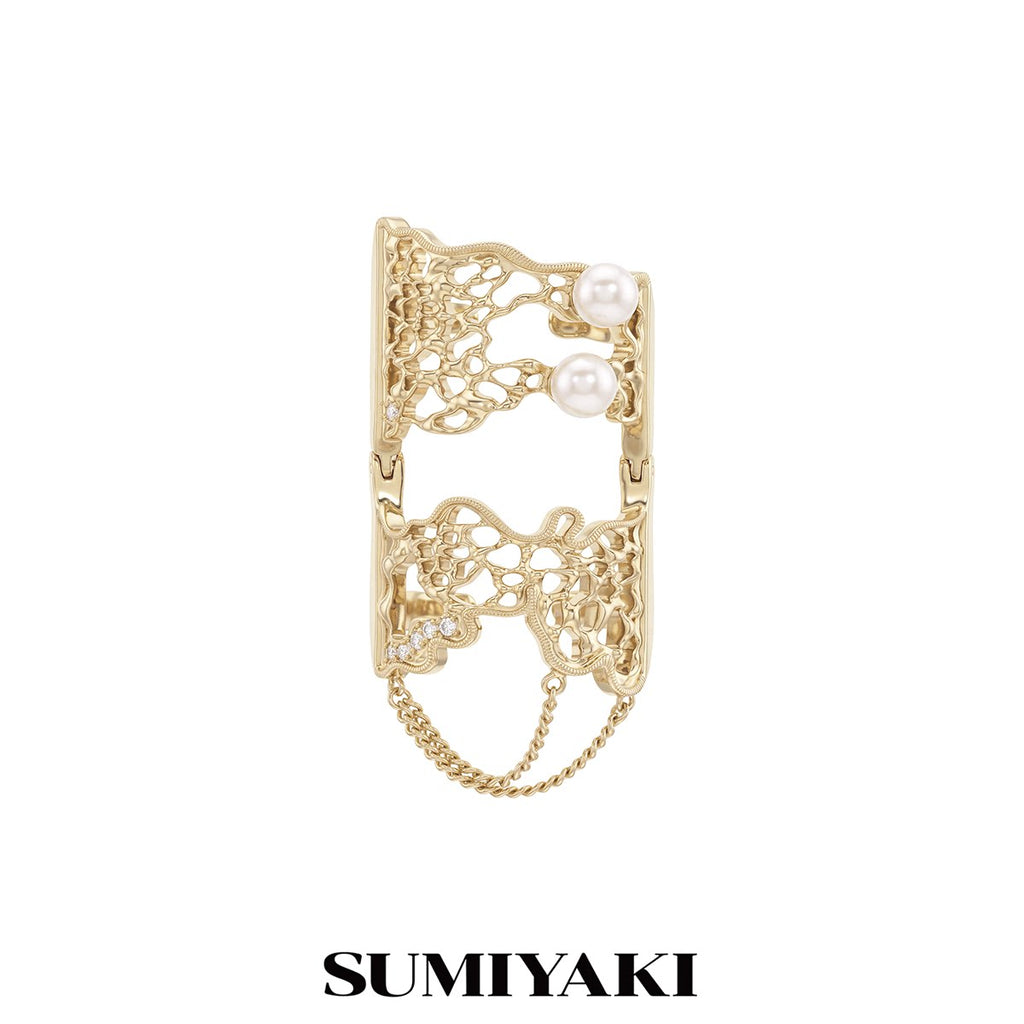 SUMIYAKI Pearl Bow Articulated Ring