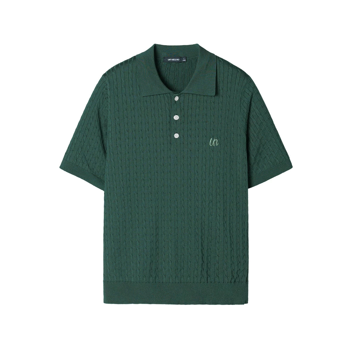 Unvesno 100% Lyocell Embroidered Knit Polo Shirt
