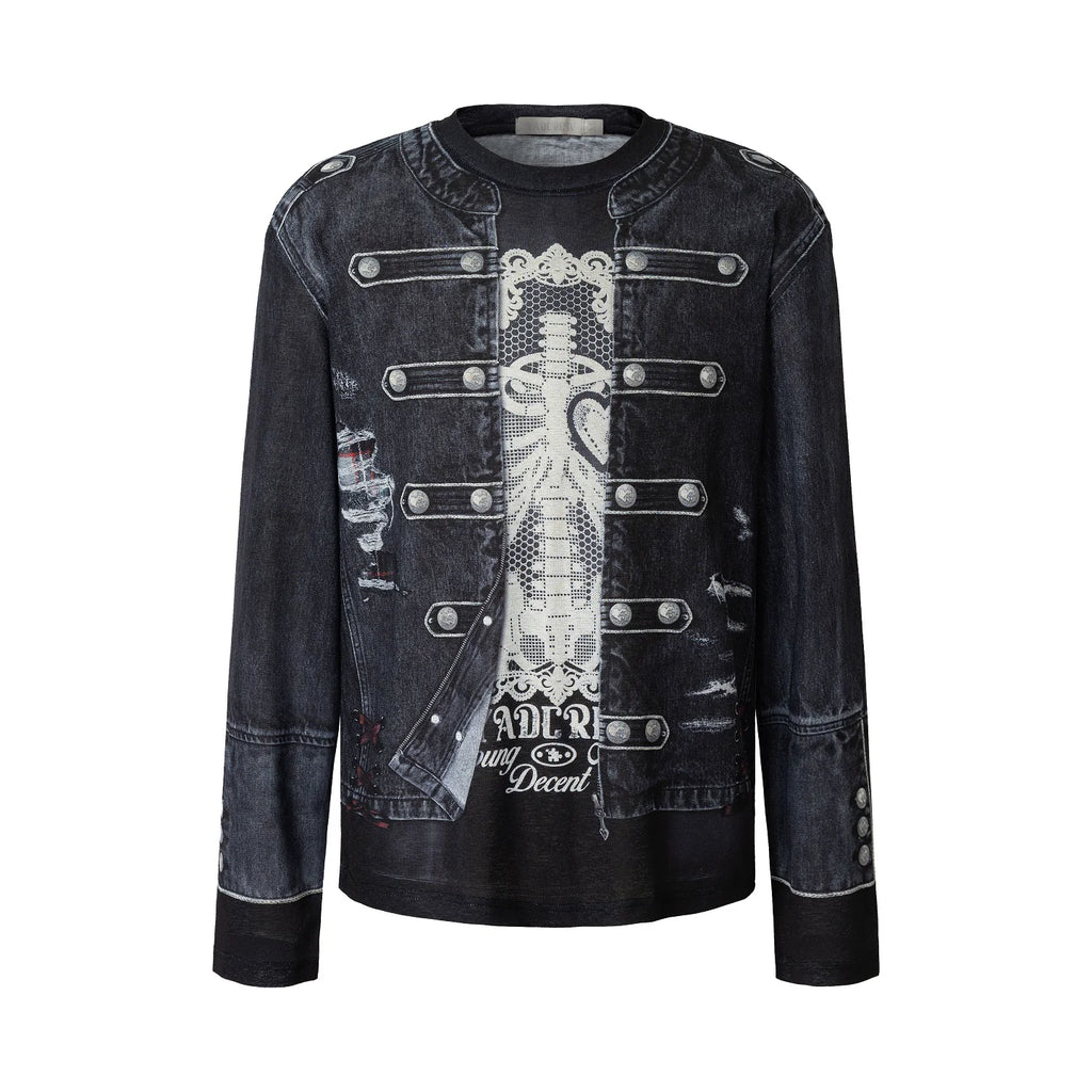 YADcrew Circus 3D-Printed Relaxed Long-Sleeve Tee