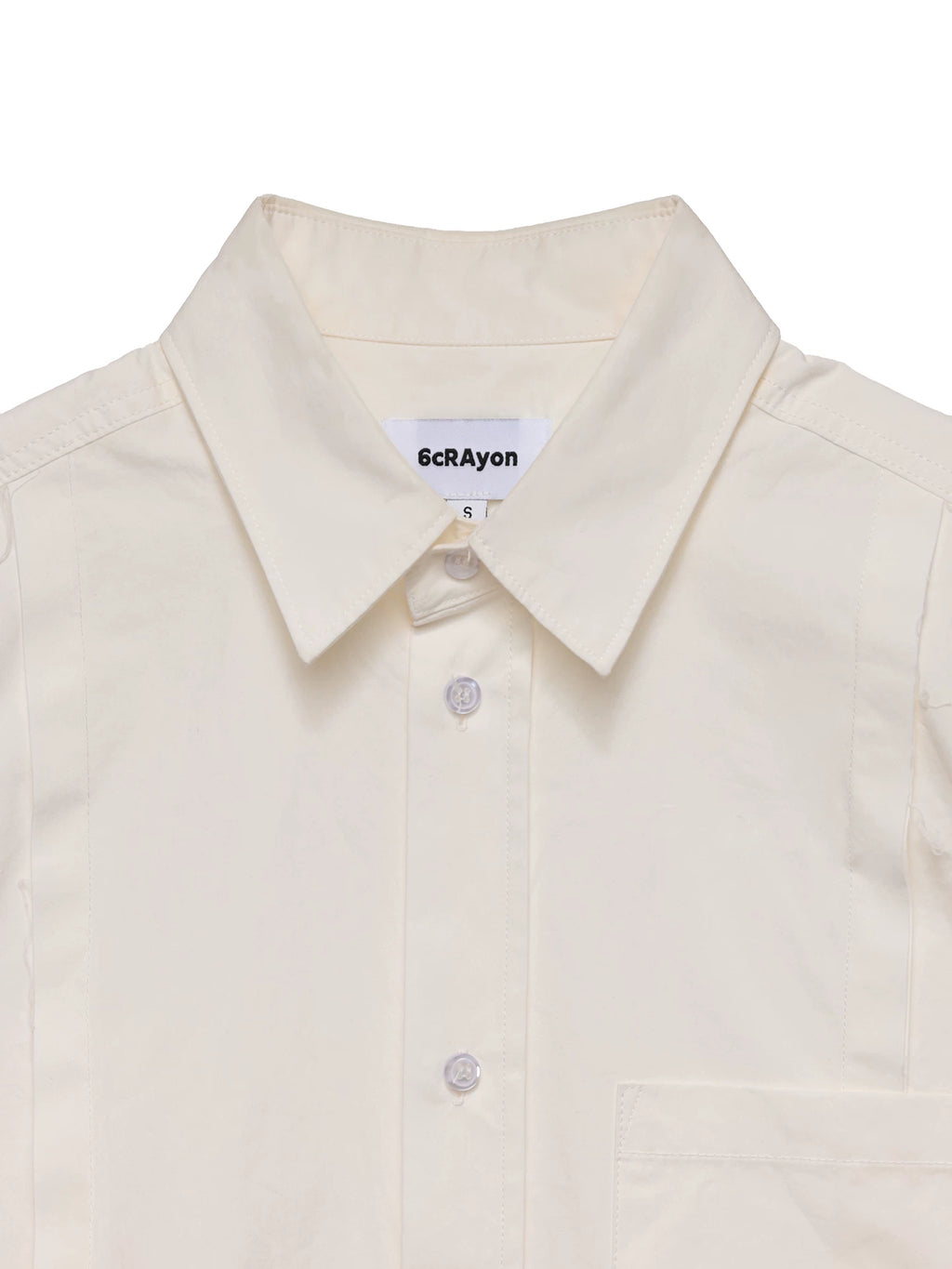 6CRAYON Embroidered Patchwork Raw-Edge Cotton Camp-Collar Shirt