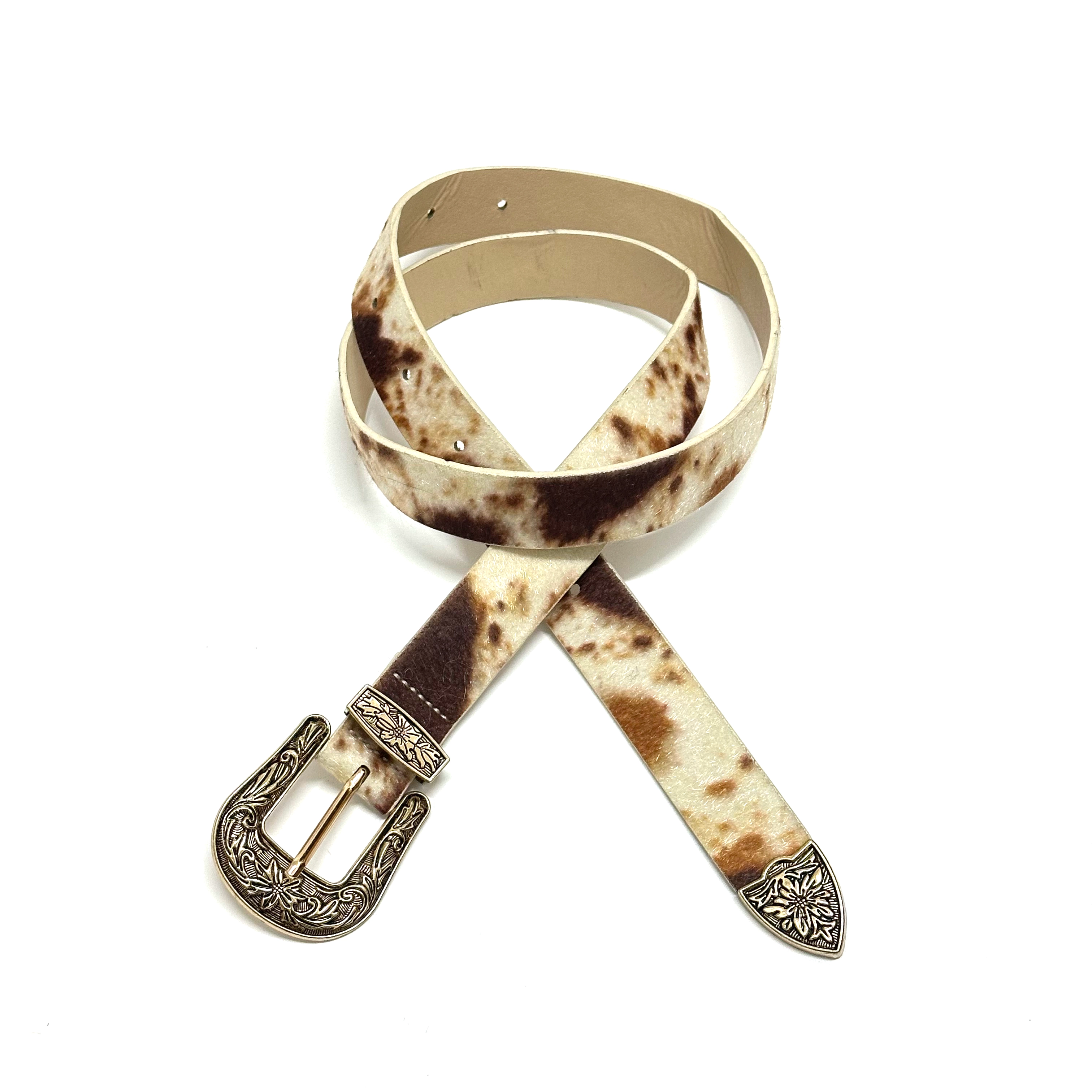 DPOL Cow Pattern Belt Maillard Couple Belt