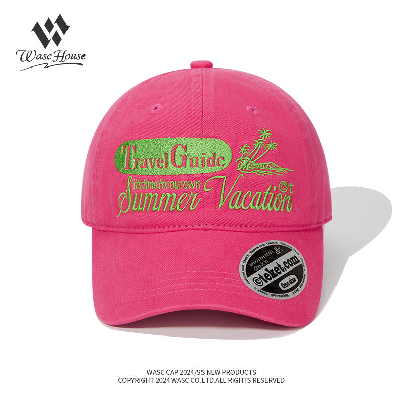 WASC Embroidered Color Block Cotton Baseball Cap