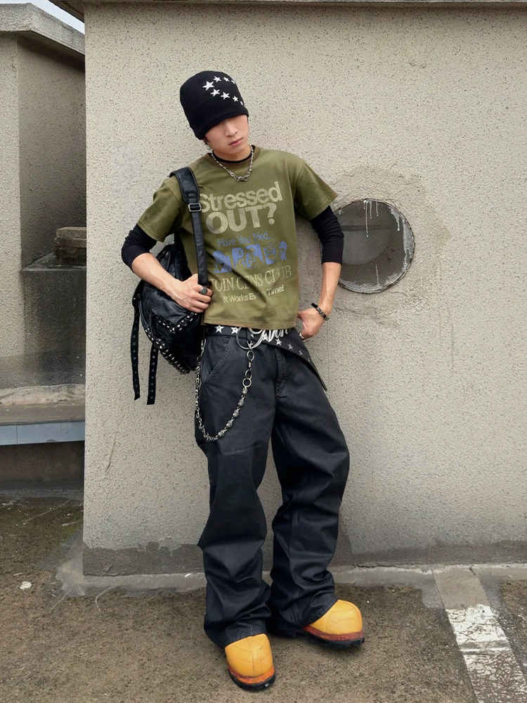 KONOOT Washed Distressed Slogan 250g Boxy Fit Tee