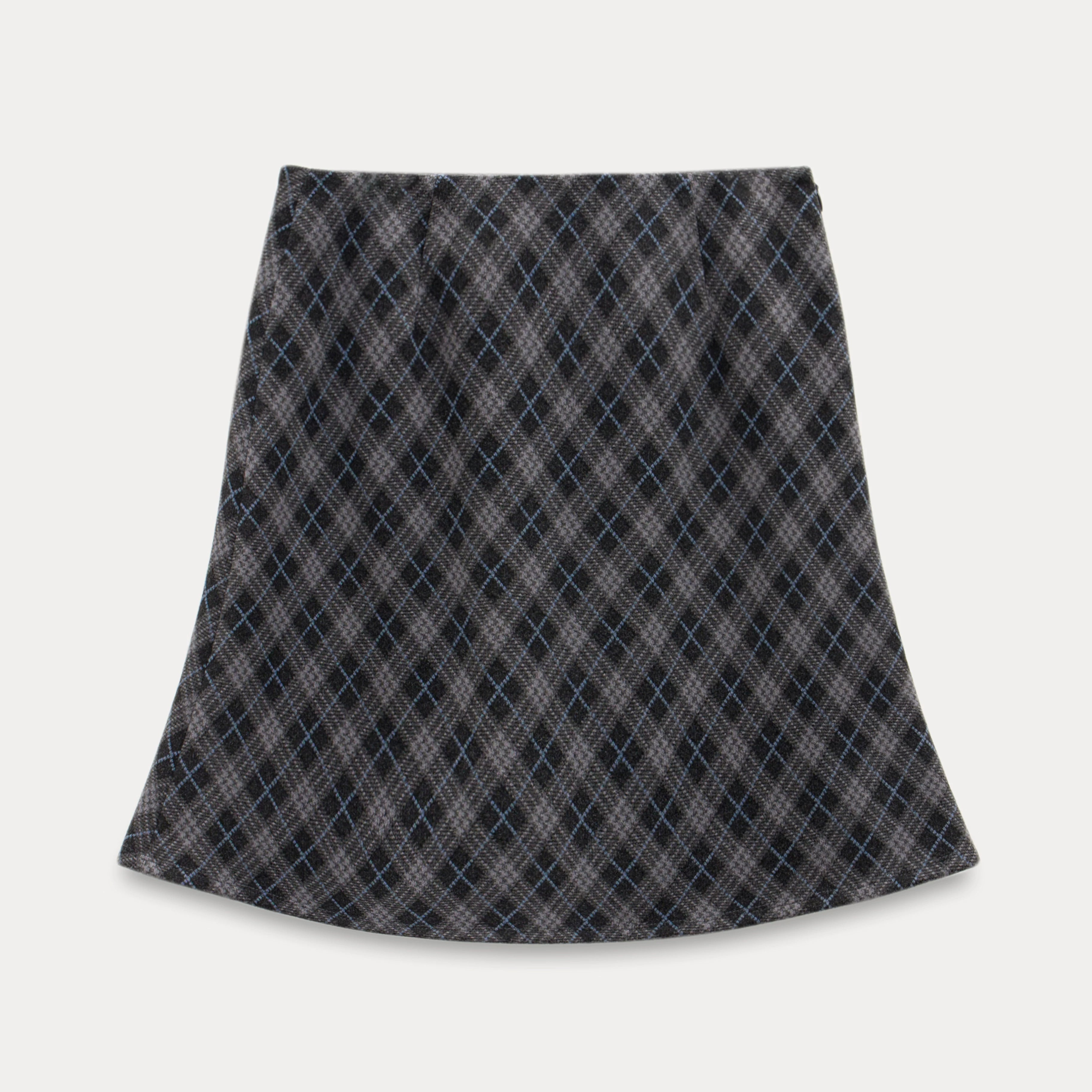 EGGKA Retro Plaid Fishtail Slim Skirt