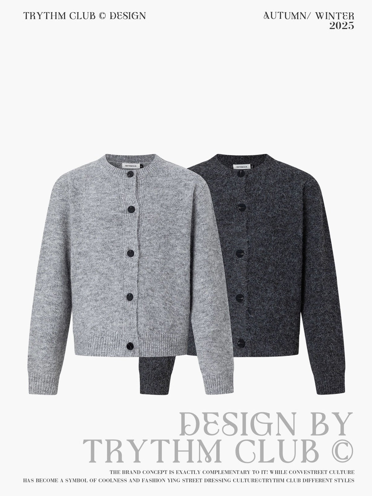 TRYTHMCLUB Simple Premium Knitted Cardigan Sweater