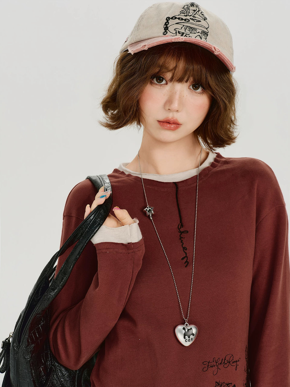 Girlyhalo Retro Two-Layer Long-Sleeve Tee