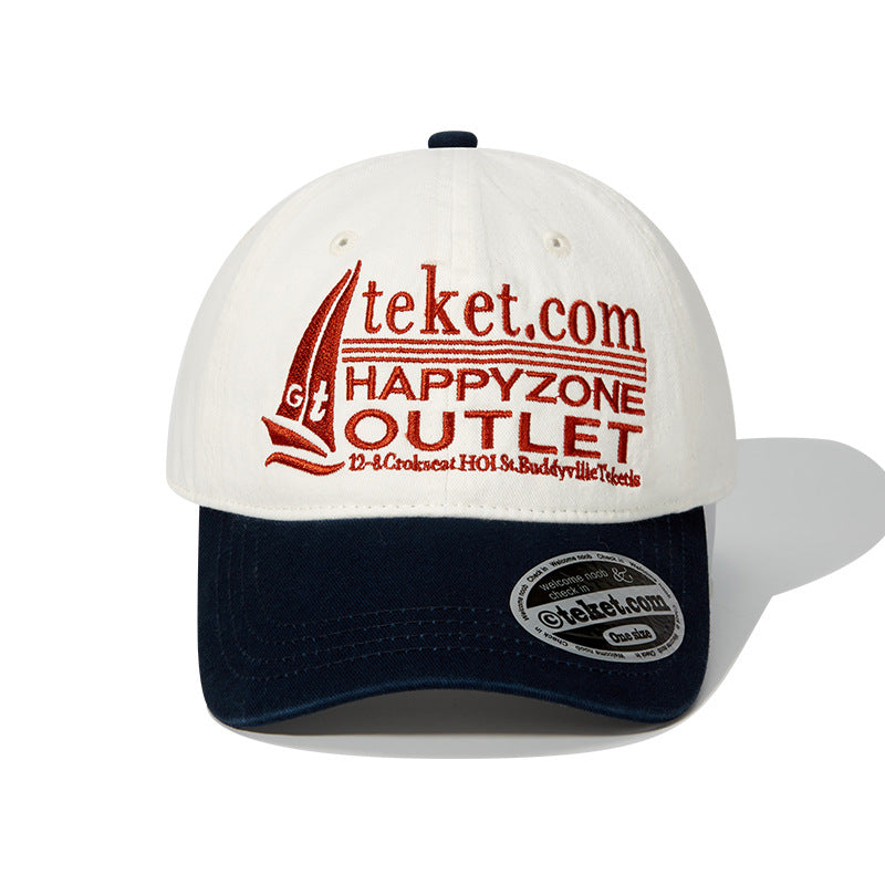 WASC Embroidered Color Block Cotton Baseball Cap