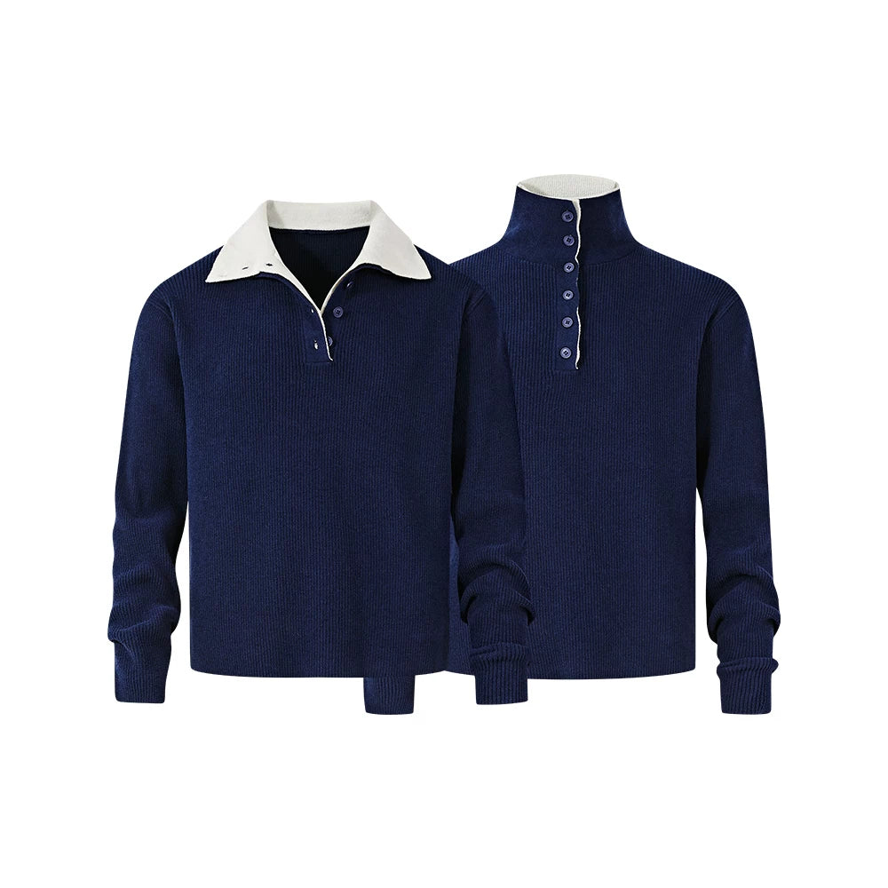 KREATE Double-neck Fake Two-piece Sweater Jacket