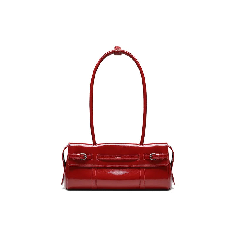 muva. Leather Zip-Top Underarm Bag