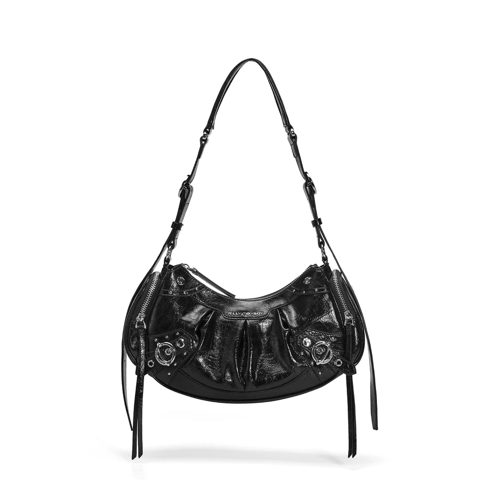 JELLY TOYBOY Silver Faux Leather Zip-Top Underarm Bag