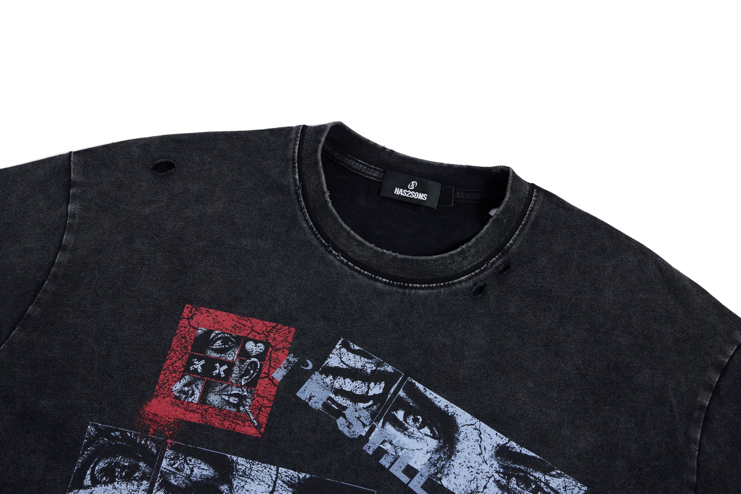 HAS2SONS Single Stitch Round Neck Loose Tee