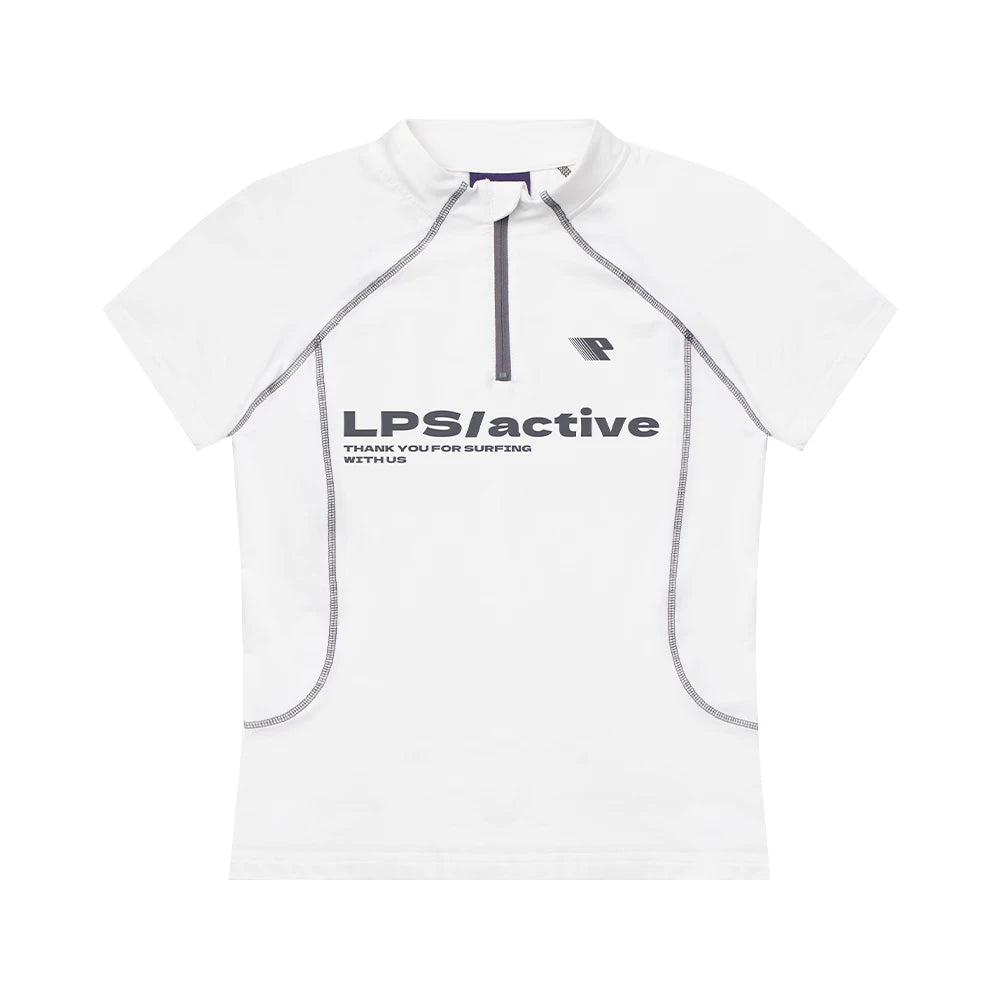 Loopsoon Color-Block Breathable Relaxed Half-Zip Tee