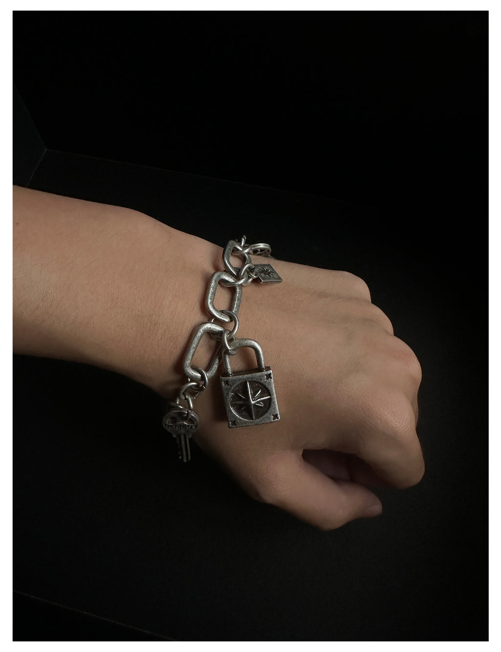 Remedy Vintage Distressed Star Key Lock Bracelet