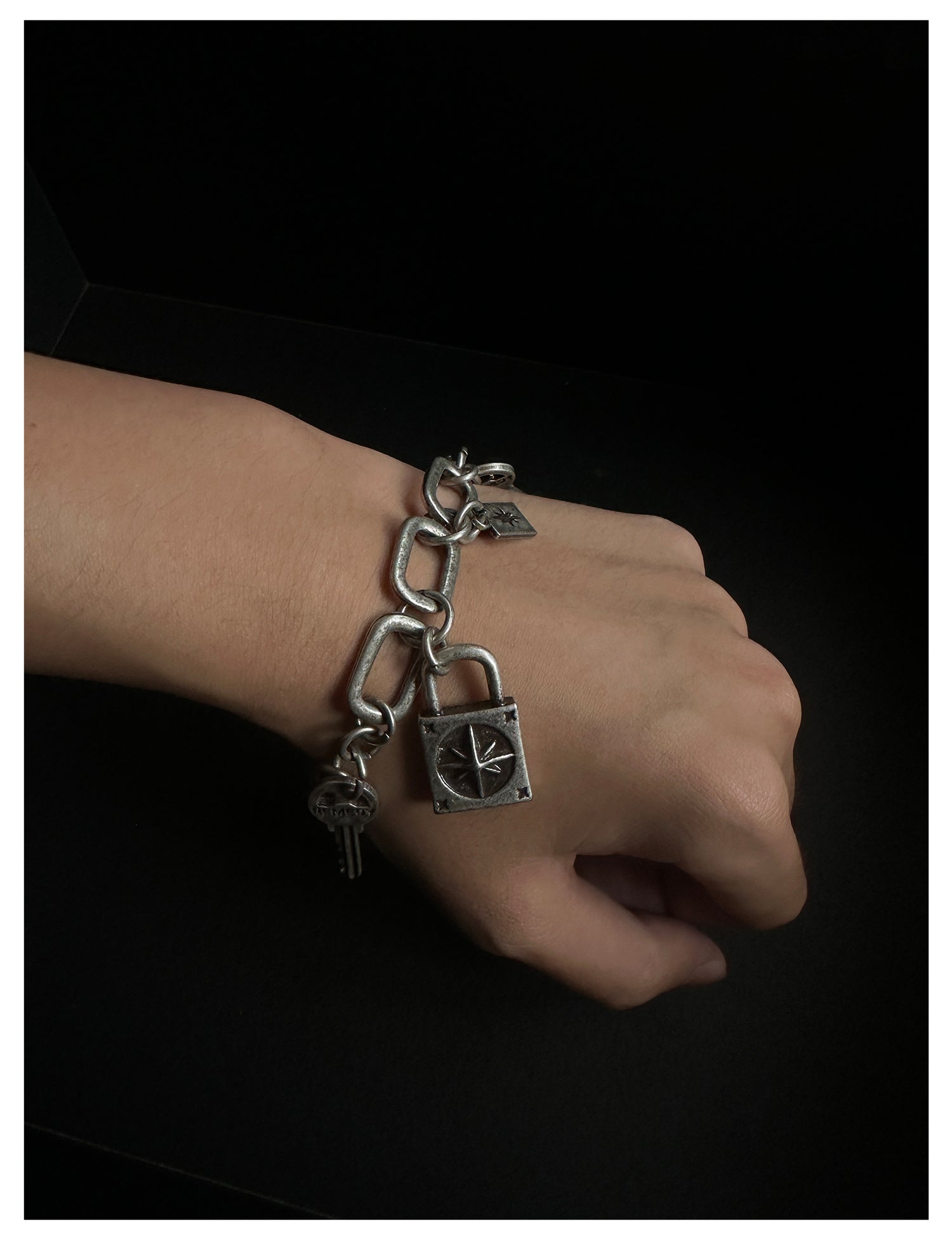 Remedy Vintage Distressed Star Key Lock Bracelet