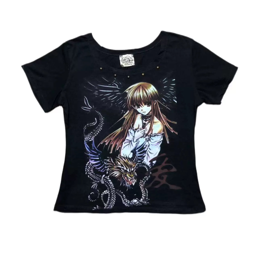 WEBBAR Ancient Day Miscellaneous Rivets Front Shoulder Tee
