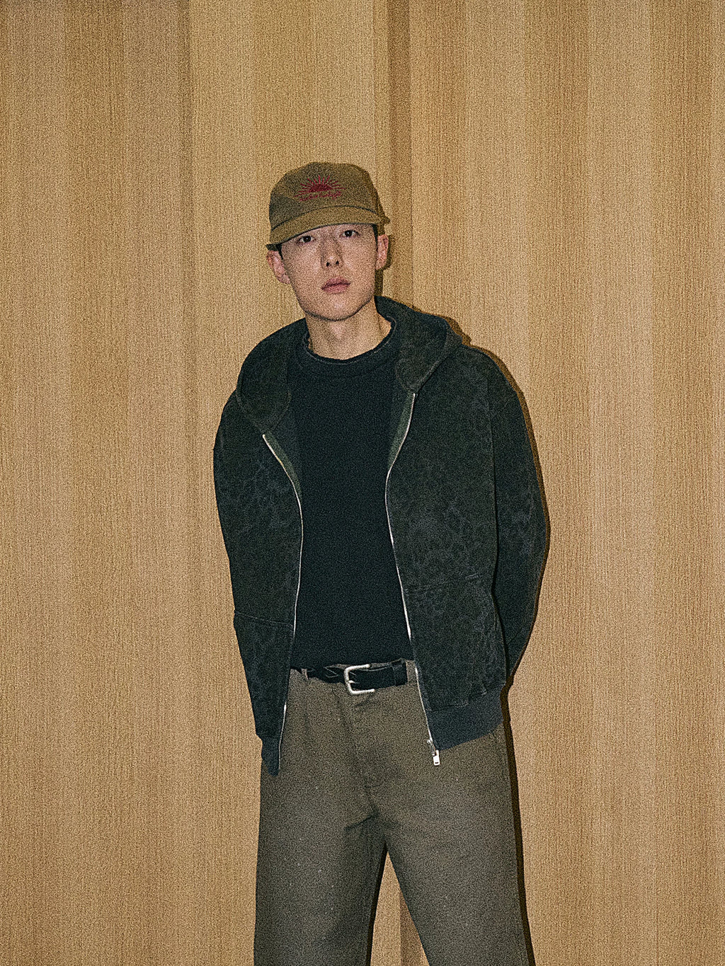PARTIMENTO Vintage Washed Cotton -Panel Baseball Cap