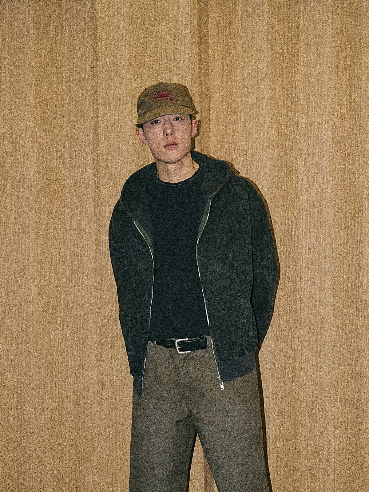 PARTIMENTO Vintage Washed Cotton -Panel Baseball Cap