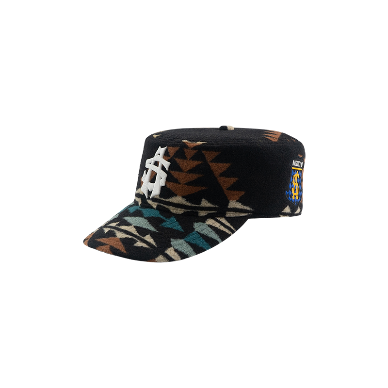 AVENUE&SON Embroidered Wool Flat-Top Pillbox Hat