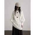 INDULGE Drawstring Vintage Long Sleeve Shirt