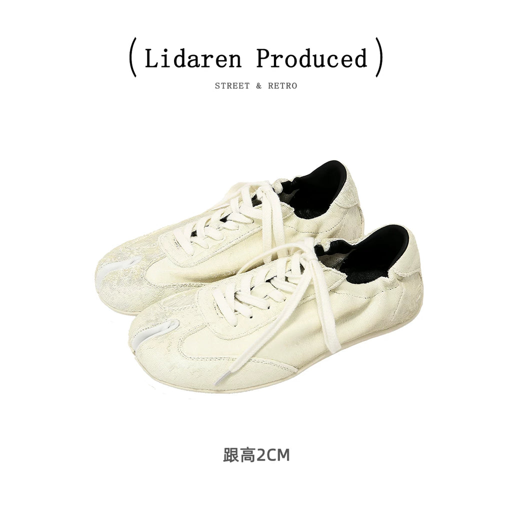Lidaren Produced Vintage Distressed Split-Toe Lace-Up Sneaker