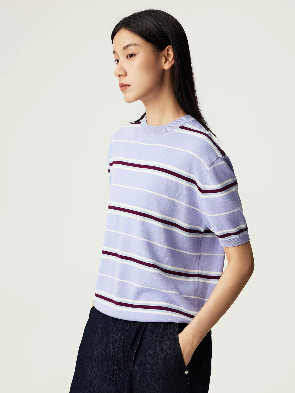 SUPERTOFU Colorblock Striped Moisture-Wicking Tee