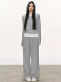 Anna Aneae Hooded Short Sweater Jacket Casual Sports Suit