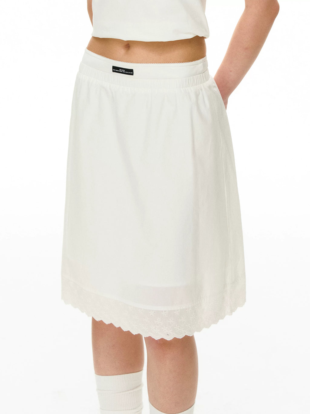 Ariseism Vintage Satin Patchwork Skirt