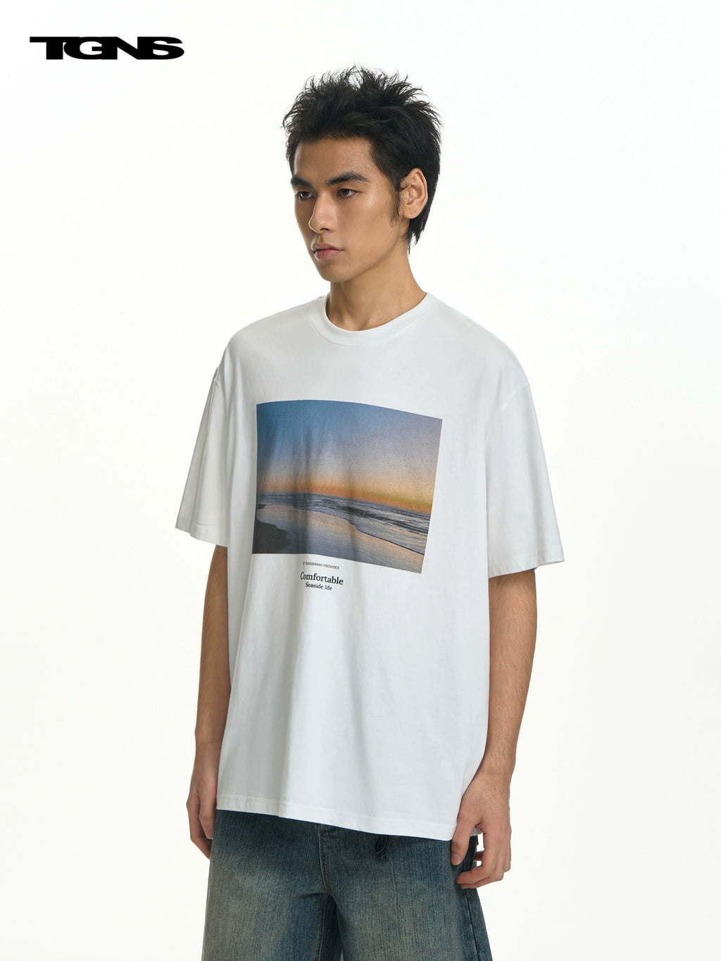 TGNS Landscape Print Loose Casual Tee