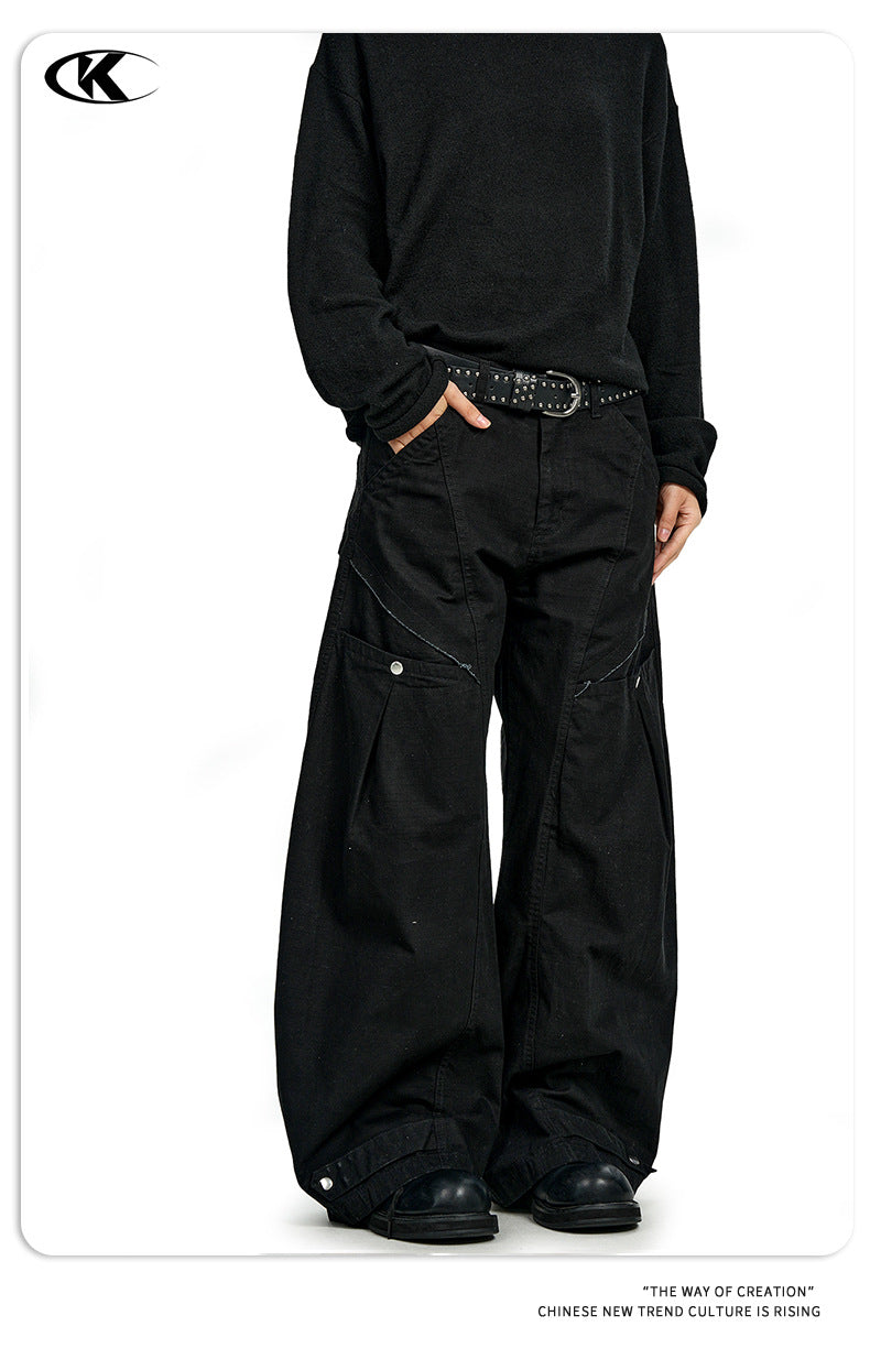 11KN Vintage Loose Versatile Wide Leg Straight Casual Pants