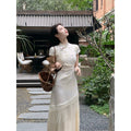 (Clearance)ZIHE Fringed Jacquard Waist Dress (Clearance)
