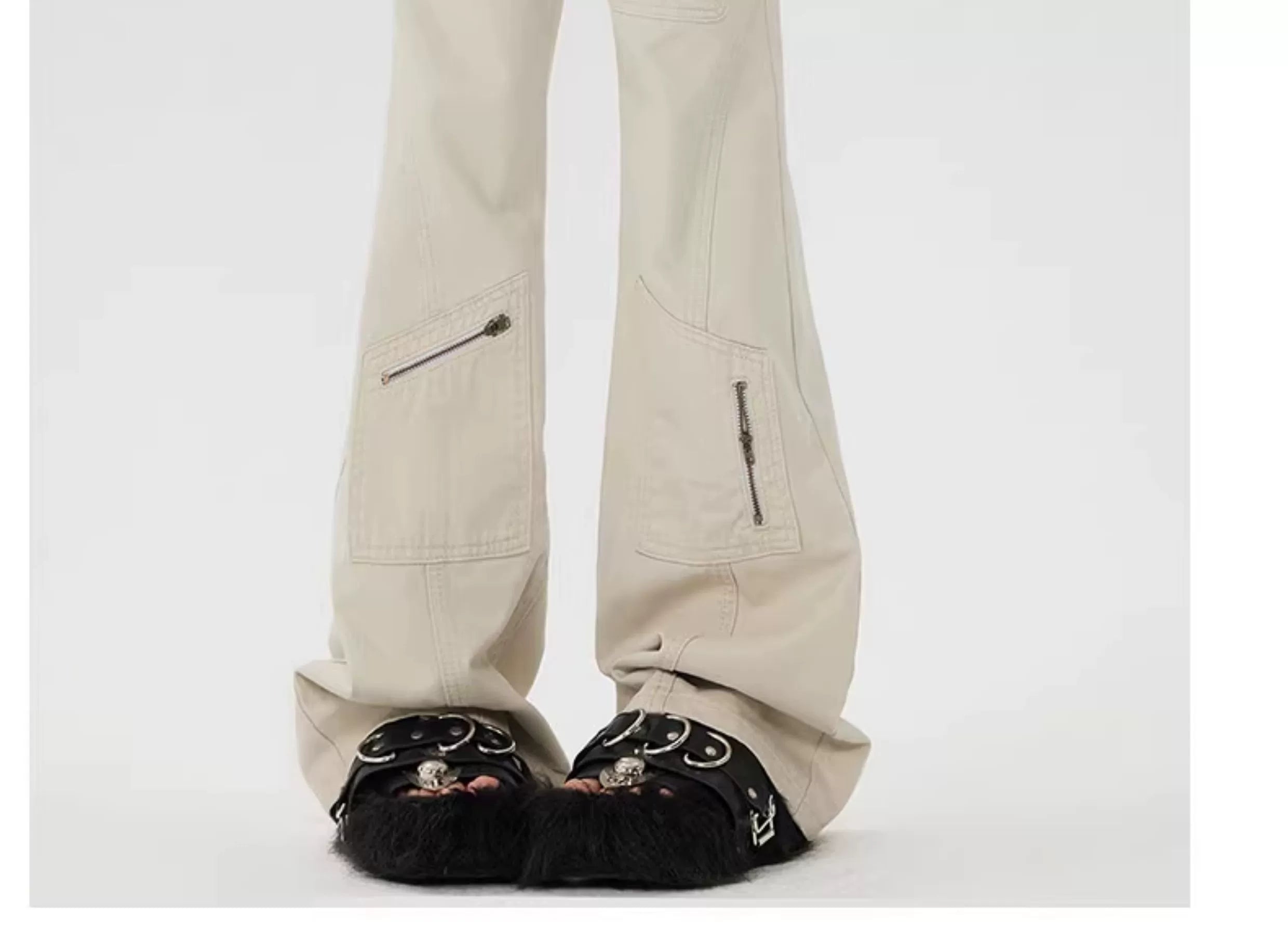 KPSR Micro Straight High Waist Mopping Tooling Jeans