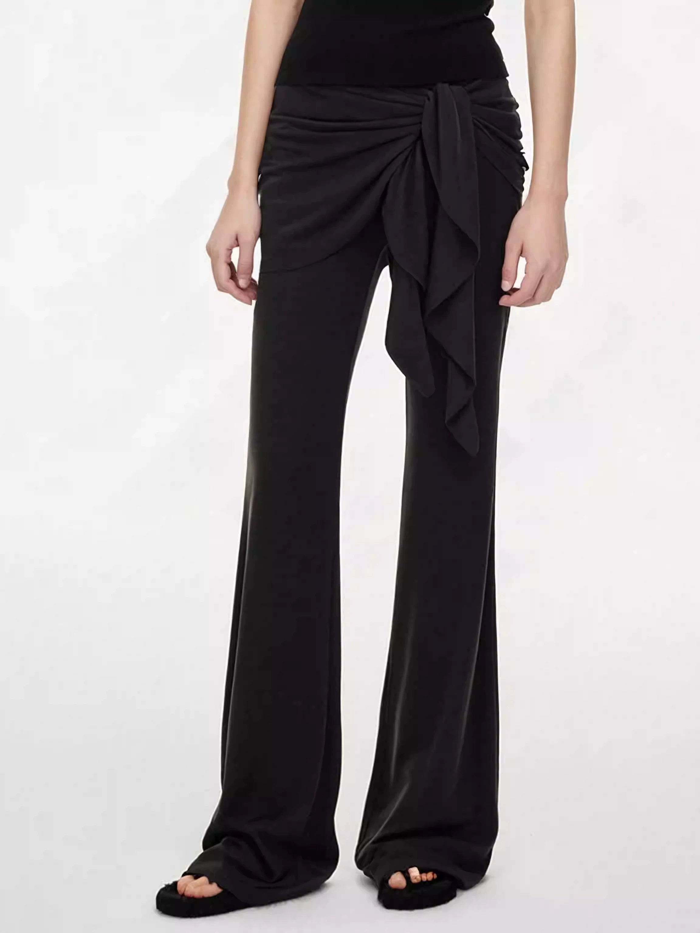 SUREENOUGH Strap-on Fart Curtain Knitted Slim-fit Pants