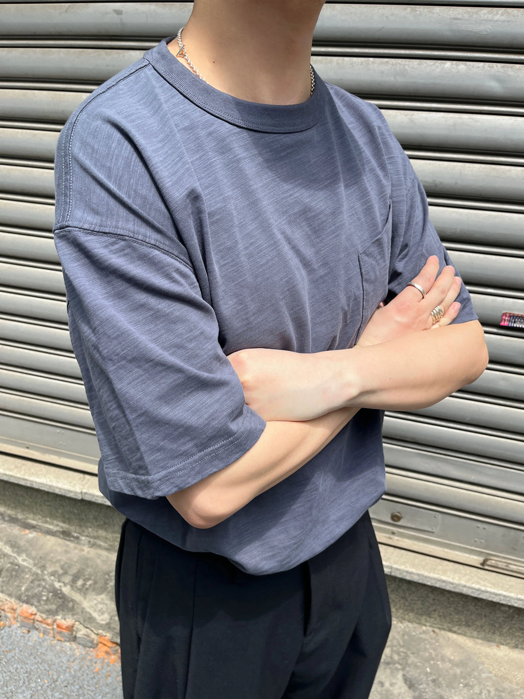 Anniehall Slub Cotton Pocket Tee